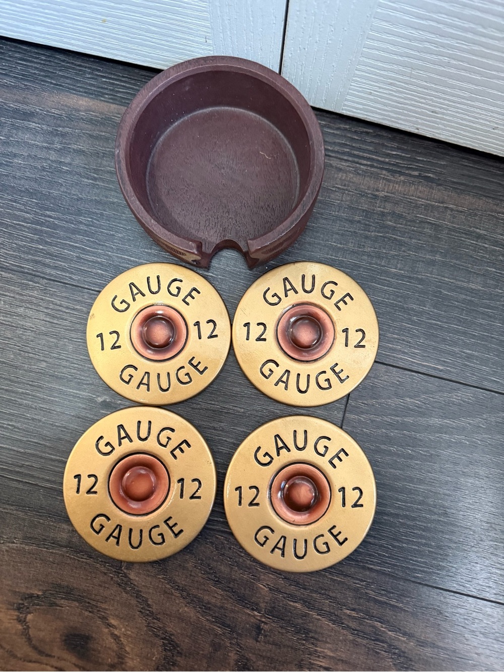 Bellaa Shotgun Shell Coasters 12 Gauge Set of 4
